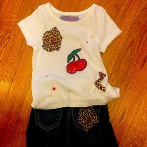 Handmade tee and matching jean set